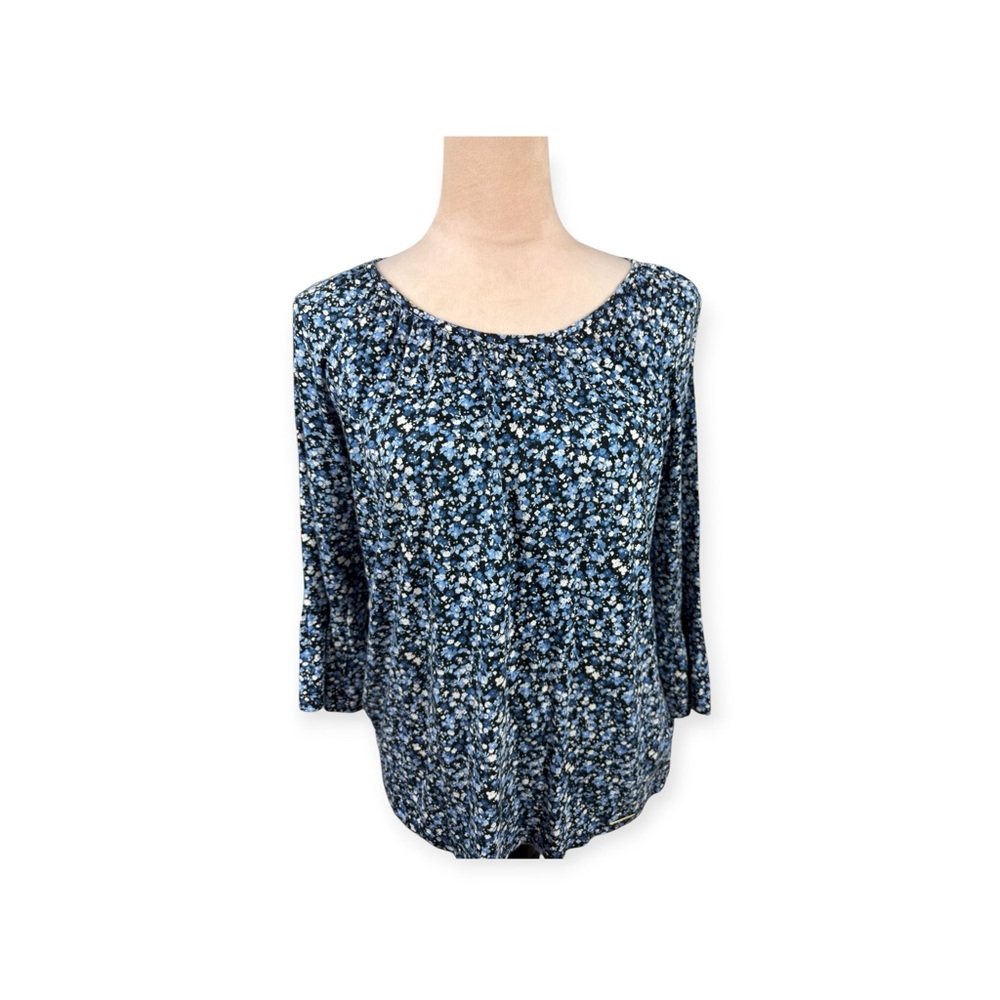 Michael Kors blue and white print top size medium